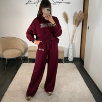 ENSEMBLE JOGGING BORDEAUX NEW YORK - La Petite Somptueuse