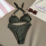 ENSEMBLE MAILLOT DE BAIN KAKI SOLEIL - La Petite Somptueuse