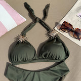 ENSEMBLE MAILLOT DE BAIN KAKI SOLEIL - La Petite Somptueuse