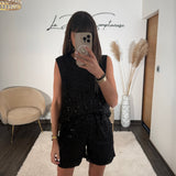 ENSEMBLE PAILLETE NOIR NOURA - La Petite Somptueuse