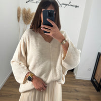 ENSEMBLE PULL + ROBE TULLE BEIGE - La Petite Somptueuse