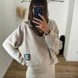 ENSEMBLE ROBE + SWEAT BEIGE AZRA - La Petite Somptueuse