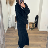 ENSEMBLE ROBE + SWEAT NOIRE AZRA - La Petite Somptueuse