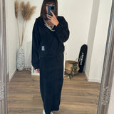 ENSEMBLE ROBE + SWEAT NOIRE AZRA - La Petite Somptueuse