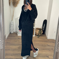 ENSEMBLE ROBE + SWEAT NOIRE AZRA - La Petite Somptueuse