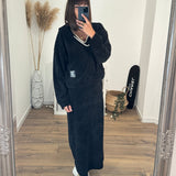 ENSEMBLE ROBE + SWEAT NOIRE AZRA - La Petite Somptueuse