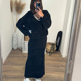 ENSEMBLE ROBE + SWEAT NOIRE AZRA - La Petite Somptueuse