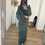 ENSEMBLE ROBE + SWEAT VERT AZRA - La Petite Somptueuse