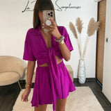 ENSEMBLE SHORT FUCHSIA MIRA - La Petite Somptueuse