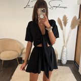 ENSEMBLE SHORT NOIR MIRA - La Petite Somptueuse