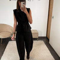 ENSEMBLE SUEDINE NOIR LENY - La Petite Somptueuse