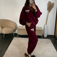 ENSEMBLE SURVETEMENT AMOUR BORDEAUX - La Petite Somptueuse