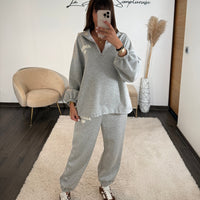 ENSEMBLE SURVETEMENT AMOUR GRIS - La Petite Somptueuse