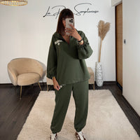 ENSEMBLE SURVETEMENT AMOUR KAKI - La Petite Somptueuse