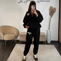 ENSEMBLE SURVETEMENT AMOUR NOIR - La Petite Somptueuse