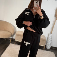 ENSEMBLE SURVETEMENT AMOUR NOIR - La Petite Somptueuse