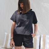 ENSEMBLE SWEAT + SHORT NOIR - La Petite Somptueuse