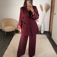 ENSEMBLE TAILLEUR BORDEAUX ADAM - La Petite Somptueuse