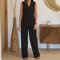 ENSEMBLE TAILLEUR NOIR YAEL - La Petite Somptueuse