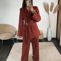 ENSEMBLE TAILLEUR TERRACOTTA JUDY - La Petite Somptueuse