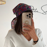 FOULARD BLEU FLOWER BELLY - La Petite Somptueuse