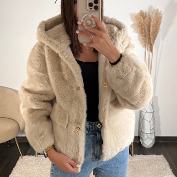 FOURRURE BEIGE HELENA - La Petite Somptueuse