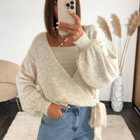 GILET CACHE-COEUR BEIGE - La Petite Somptueuse