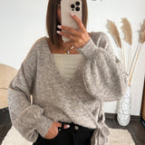 GILET CACHE-COEUR GRIS - La Petite Somptueuse