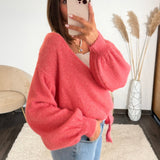 GILET CACHE-COEUR ROSE - La Petite Somptueuse