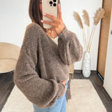 GILET CACHE-COEUR TAUPE - La Petite Somptueuse