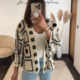 GILET CROCHET NOIR ET BLANC NOVA - La Petite Somptueuse