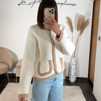 GILET ECRU DIEGO - La Petite Somptueuse