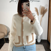 GILET ECRU DIEGO - La Petite Somptueuse