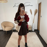 GILET EN LAINE BORDEAUX - La Petite Somptueuse