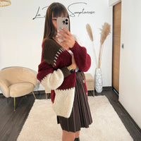 GILET EN LAINE BORDEAUX - La Petite Somptueuse