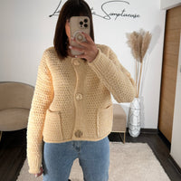 GILET JAUNE BOUTONS DOREES LOU - La Petite Somptueuse