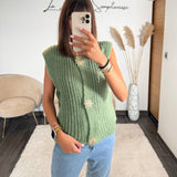 GILET KAKI SANS MANCHE SOLEIL - La Petite Somptueuse