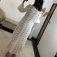 GILET LONG ECRU - La Petite Somptueuse