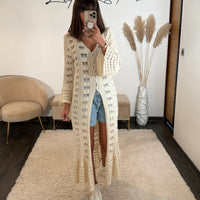 GILET LONG ECRU - La Petite Somptueuse