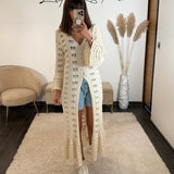 GILET LONG ECRU - La Petite Somptueuse