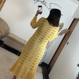 GILET LONG JAUNE - La Petite Somptueuse