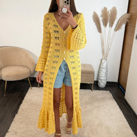 GILET LONG JAUNE - La Petite Somptueuse