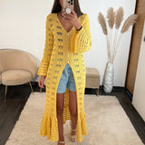 GILET LONG JAUNE - La Petite Somptueuse