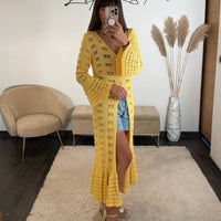 GILET LONG JAUNE - La Petite Somptueuse