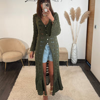 GILET LONG KAKI - La Petite Somptueuse