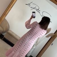 GILET LONG ROSE - La Petite Somptueuse