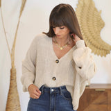 GILET MAILLE BABY BEIGE - La Petite Somptueuse