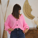 GILET MAILLE BABY ROSE - La Petite Somptueuse