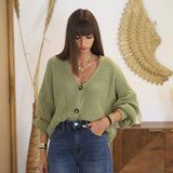 GILET MAILLE BABY VERT - La Petite Somptueuse