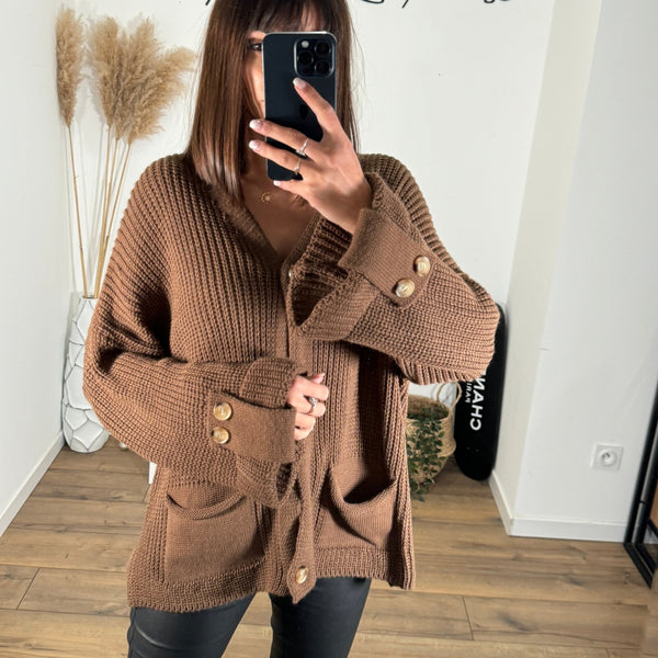 GILET MARRON MARTY - La Petite Somptueuse